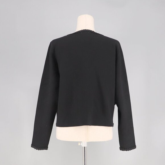 NWT SIONI Faux Double Breasted Scalloped Short Open Jacket Black Size M - Picture 6 of 12